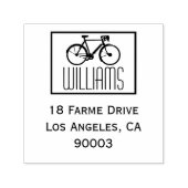 名前と差出人住所、正方形の自転車 セルフインキングスタンプ (デザイン)