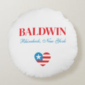 名前と市区赤白、青の日が差すこと ラウンドクッション (裏面)