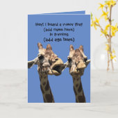 名前と年おもしろい齢のカスタマイズ可能な誕生日カード カード (黄色い花)