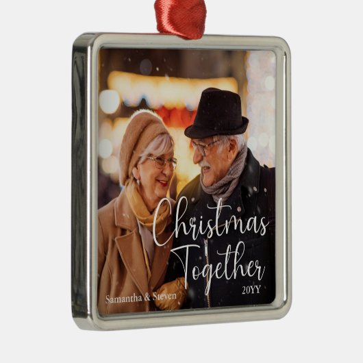 名前と年と一緒にクリスマス メタルオーナメント (右)