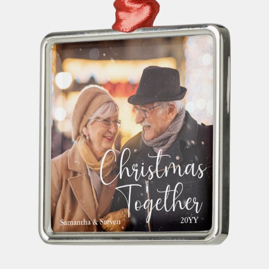 名前と年と一緒にクリスマス メタルオーナメント (左)