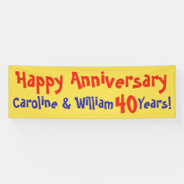 名前と年の付いた記念日のバナー結婚した 横断幕