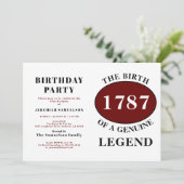 名前と年の凡例の赤の追加誕生日 招待状 (スタンド正面)