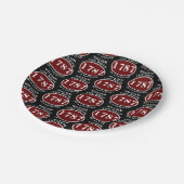 名前と年の追加誕生日黒 ペーパープレート (アングル)