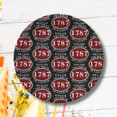 名前と年の追加誕生日黒 ペーパープレート