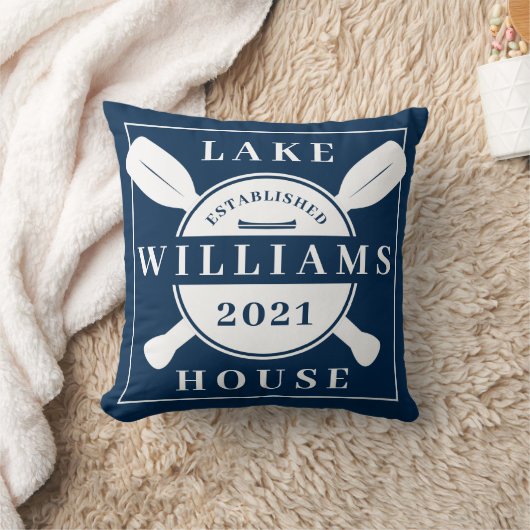 名前と年の追加 |レイクハウス クッション (ブランケット)
