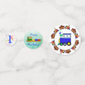 名前と年をパーソナライズ朝王列車誕生日 コンフェッティ (正面)