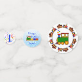 名前と年をパーソナライズ朝王列車誕生日 コンフェッティ (裏面)