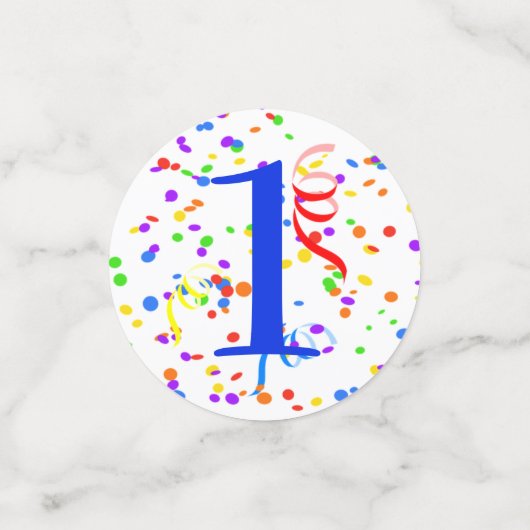 名前と年をパーソナライズ朝王列車誕生日 コンフェッティ (スモール正面)