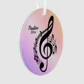 名前と年を含む音楽 オーナメント (正面)