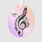 名前と年を含む音楽 オーナメント (正面)