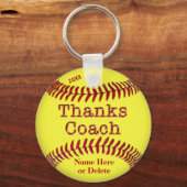 名前と年を持つソフトボールのコーチのギフトアイディア キーホルダー (正面)