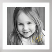 名前と年を持つ家族の金ゴールドまたは銀 箔ポスター (正面)