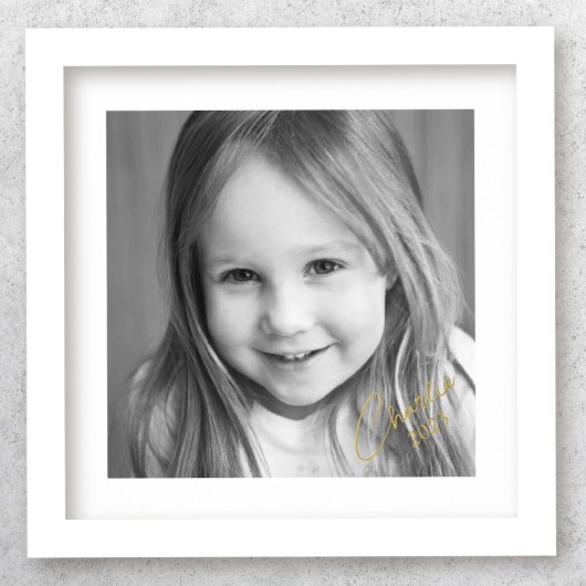 名前と年を持つ家族の金ゴールドまたは銀 箔ポスター