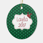 名前と年クラシックを含むカスタマイズ可能なクリスマス セラミックオーナメント (左)