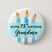 名前と年齢のキャンドルクールハッピーバースデーギフトの追加 缶バッジ (正面)