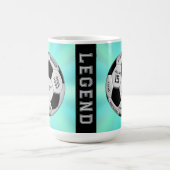 名前と年齢のテキスト入り オーダーメイド サッカーボール 誕生日 コーヒーマグカップ (中央)
