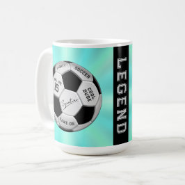名前と年齢のテキスト入り オーダーメイド サッカーボール 誕生日 コーヒーマグカップ