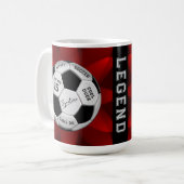 名前と年齢のテキスト入り オーダーメイド サッカーボール 誕生日 コーヒーマグカップ (正面左)