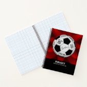 名前と年齢のテキスト入り オーダーメイド サッカーボール 誕生日 ノートブック (内部)