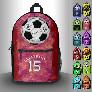 名前と年齢のテキスト入り オーダーメイド サッカーボール 誕生日 プリントバックパック