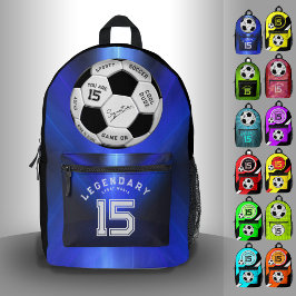 名前と年齢のテキスト入り オーダーメイド サッカーボール 誕生日 プリントバックパック