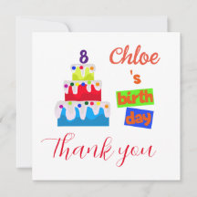 名前と年齢の入った誕生日感謝カード