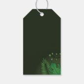 名前と年齢の緑の恐竜の子供の誕生日 ギフトタグ (裏面)