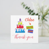 名前と年齢の誕生日サンキューカード サンキューカード (スタンド正面)