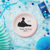 名前と年齢の誕生日ピンク ペーパープレート (パーティー)