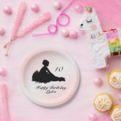 名前と年齢の誕生日ピンク ペーパープレート (パーティー)