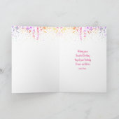 名前と年齢の馬の女の子の誕生日カード カード (内部)