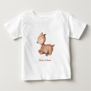 名前と年齢の鹿 ベビーTシャツ