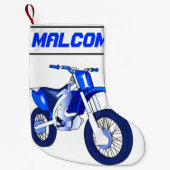 名前と年齢またはナンバーダートバイク スモールクリスマスストッキング (正面)