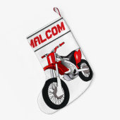 名前と年齢またはナンバーダートバイク スモールクリスマスストッキング (裏面 (吊り時))