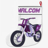 名前と年齢またはナンバーダートバイク ラージクリスマスストッキング (裏面)