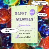 名前と年齢を追加すると80thのおもしろい古くなる カード