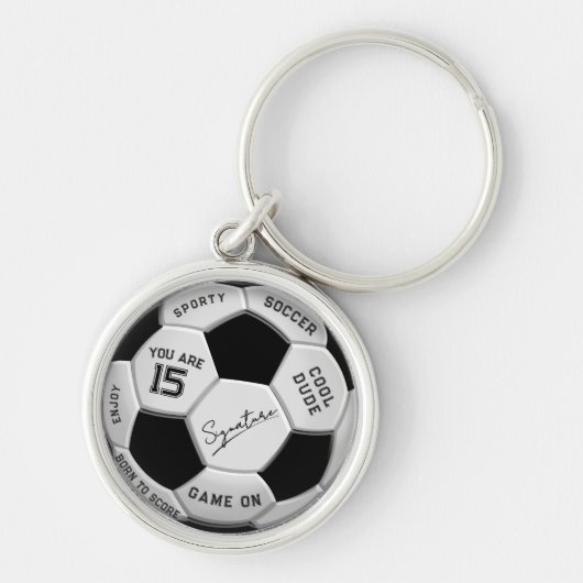 名前と年齢入り サッカー ボール 誕生日 | 年齢 名前 テキスト キーホルダー (正面)