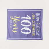 名前と年齢100年のタペストリーお誕生日おめでとう タペストリー (正面(横))