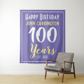 名前と年齢100歳の誕生日タペストリー タペストリー (インサイチュ)