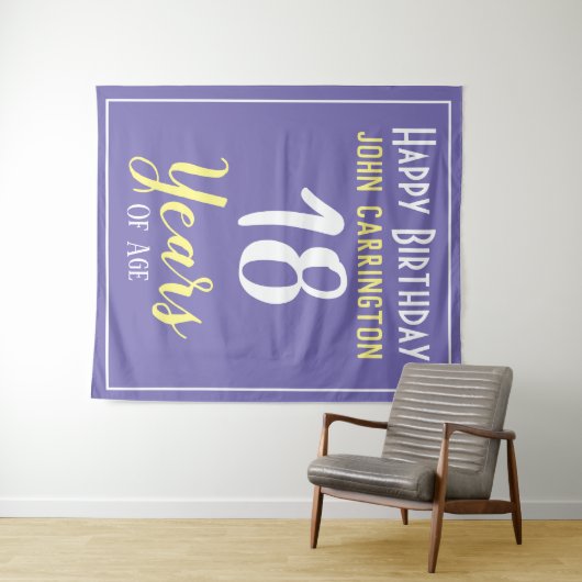 名前と年齢18歳の誕生日タペストリー タペストリー (インサイチュ(横))