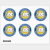 名前と年齢3のハッピーバースデー ラウンドシール (シート)