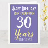 名前と年齢30年カード付きハッピーバースデー カード (黄色い花)