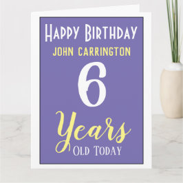 名前と年齢6年カード付きハッピーバースデー カード