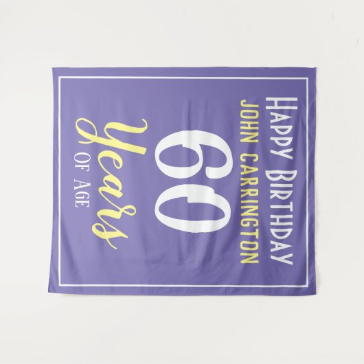 名前と年齢60年タペストリーのハッピーバースデー タペストリー (正面(横))