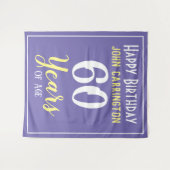 名前と年齢60歳の誕生日タペストリー タペストリー (正面(横))