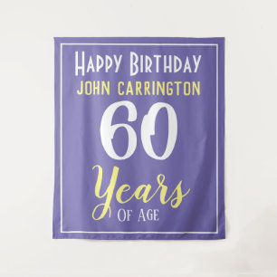 名前と年齢60歳の誕生日タペストリー タペストリー
