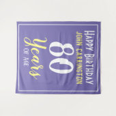 名前と年齢80歳の誕生日おめでとうタペストリー タペストリー (正面(横))