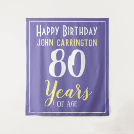 名前と年齢80歳の誕生日おめでとうタペストリー タペストリー