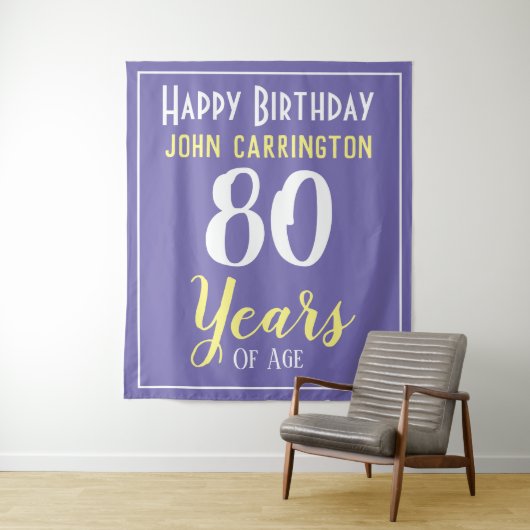 名前と年齢80歳の誕生日タペストリー タペストリー (インサイチュ)